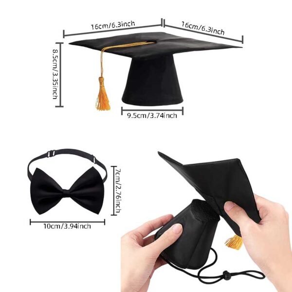 Pet Graduation Set Tassel Hat and Bow - Image 2